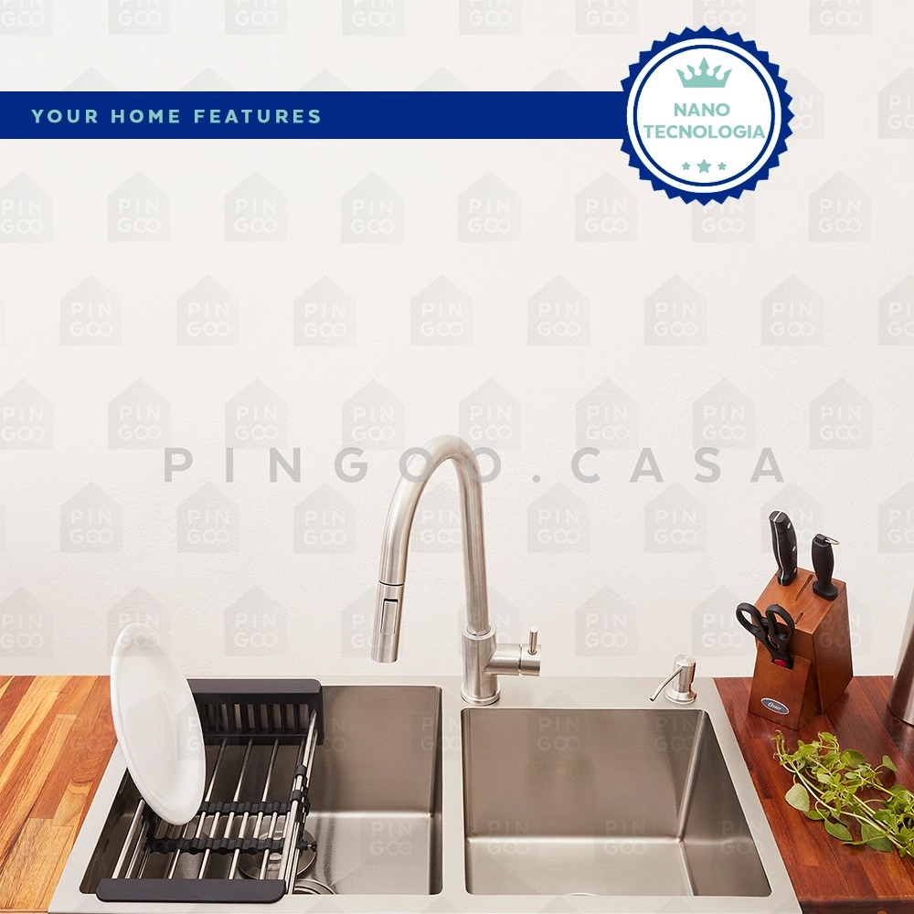 Cuba para Cozinha Gourmet com Escorredor e Tábua de Corte Awá Aço Inox 304 - Prata Cuba para Cozinha Gourmet com Escorredor e Tábua de Corte Awá Aço Inox 304 - Prata