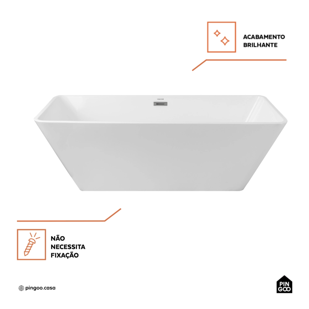 Banheira Freestanding Imersão Ametista Pingoo.casa - Branca