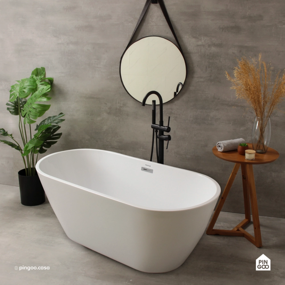 Banheira Freestanding Imersao 120 cm Aragonita Pingoo.casa - Branco