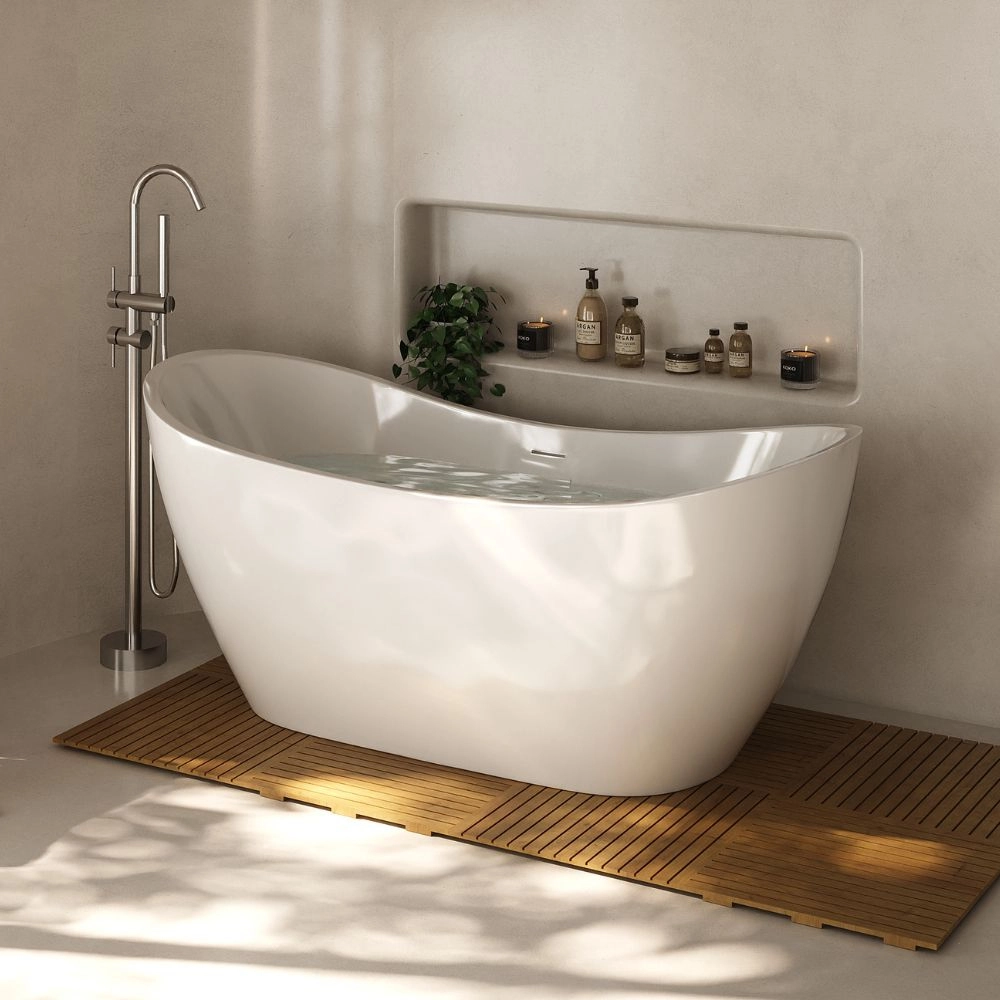 Banheira Freestanding Imersão Acrílico 170 cm Rutilo Branco