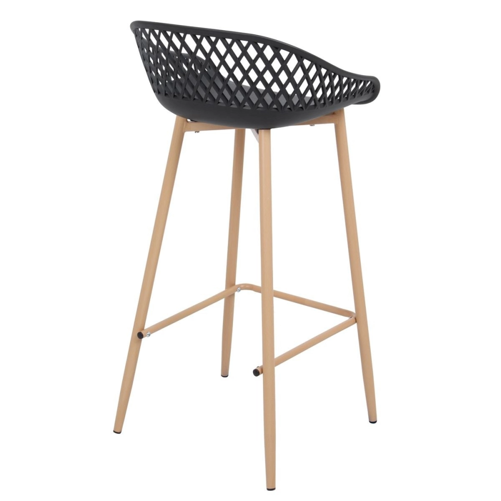 Banqueta alta para bancada Clarice Cloe com base de metal - Preto