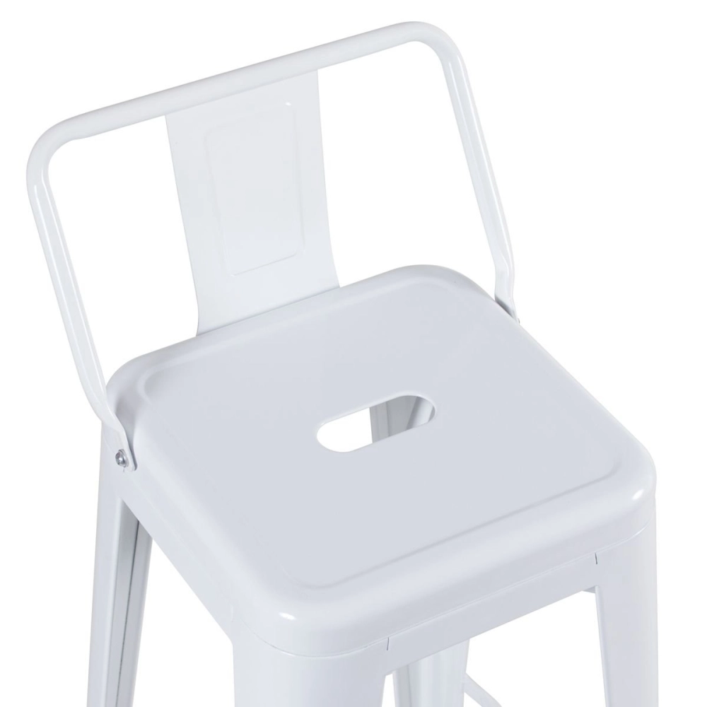 Banqueta alta para bancada Iron Tolix com encosto 76 cm - Branco