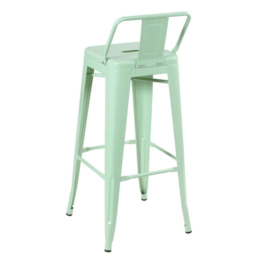 Banqueta alta para bancada Iron Tolix com encosto 76 cm – Verde claro Banqueta alta para bancada Iron Tolix com encosto 76 cm – Verde claro
