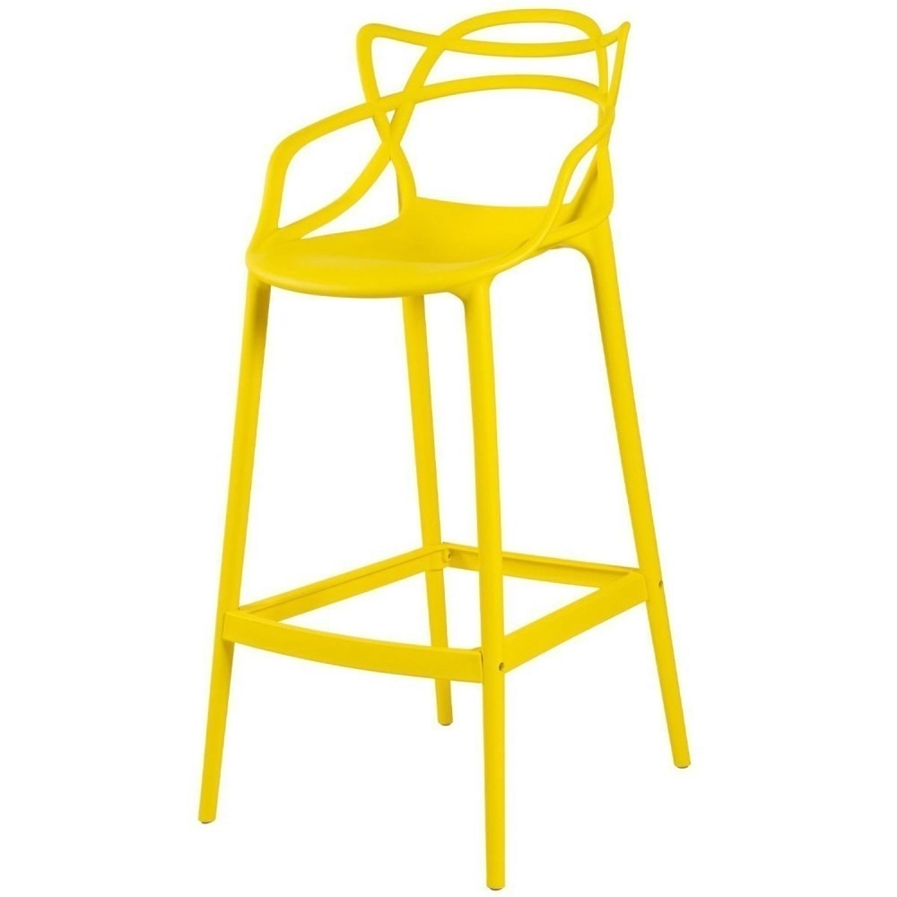 Banqueta alta para bancada Master Allegra em Polipropileno 78 cm - Amarelo Banqueta alta para bancada Master Allegra em Polipropileno 78 cm - Amarelo