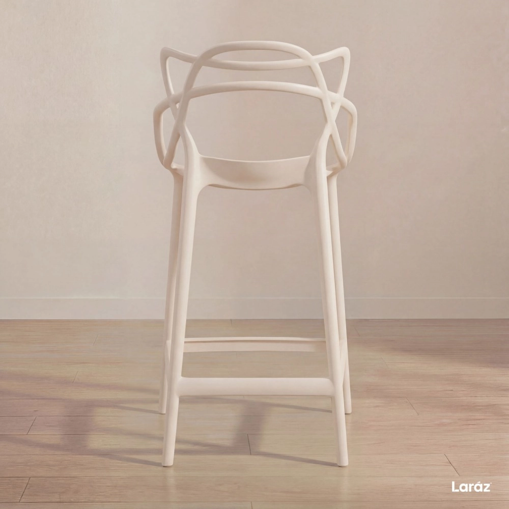 Banqueta média para bancada Master Allegra em Polipropileno 66 cm - Creme Banqueta média para bancada Master Allegra em Polipropileno 66 cm - Creme