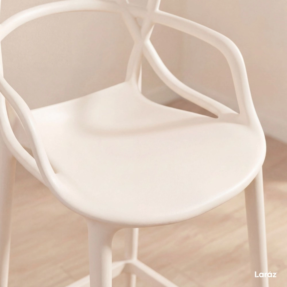 Banqueta média para bancada Master Allegra em Polipropileno 66 cm - Creme Banqueta média para bancada Master Allegra em Polipropileno 66 cm - Creme