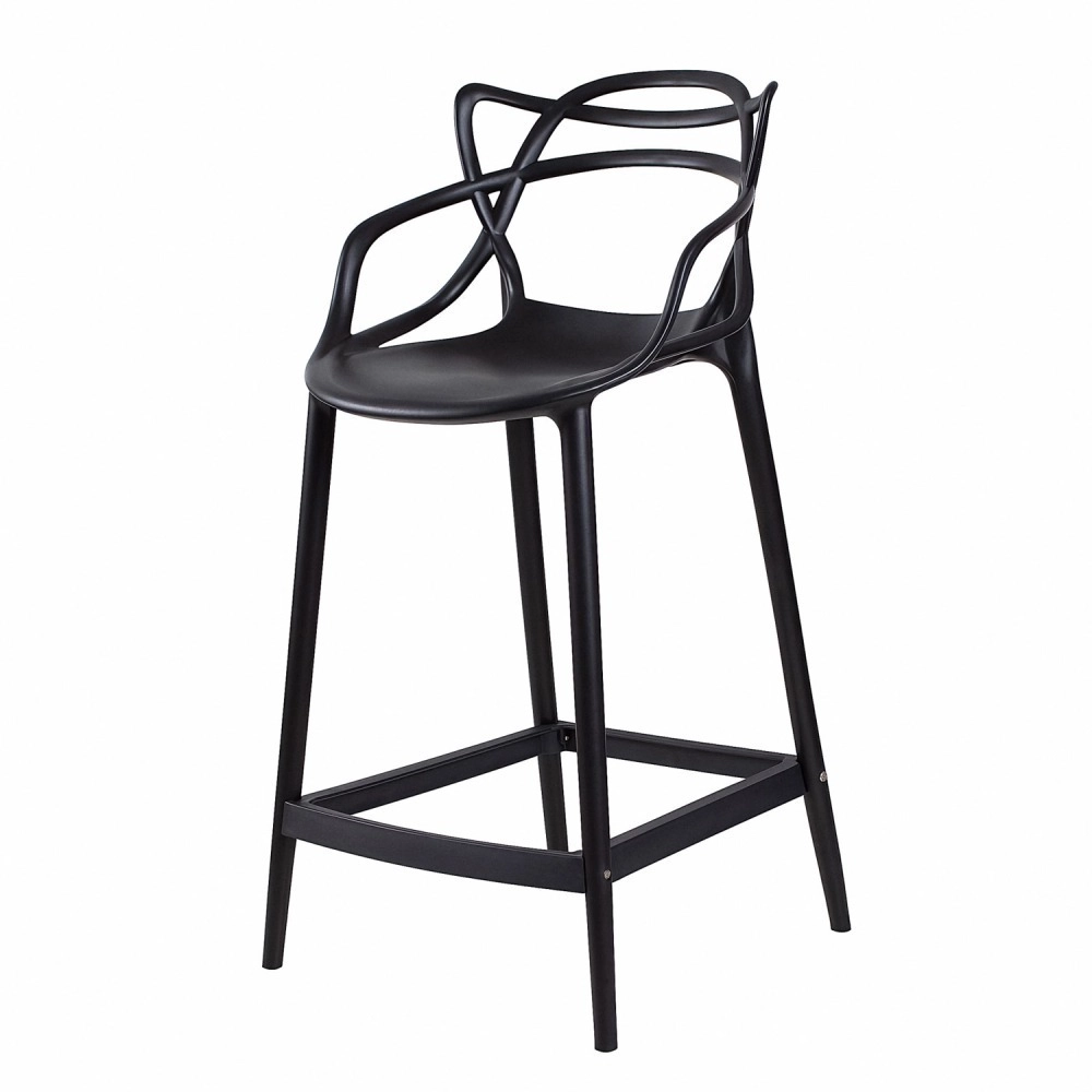 Banqueta média para bancada Master Allegra em Polipropileno 66 cm - Preto