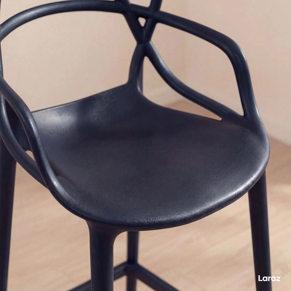 Banqueta média para bancada Master Allegra em Polipropileno 66 cm - Preto