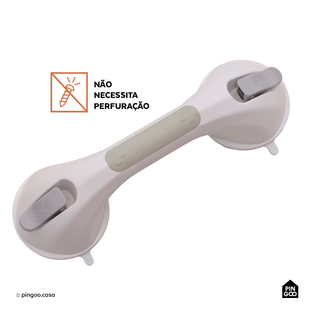 Barra de Apoio e Segurança com Ventosa 30 cm Jaru Pingoo.casa - Branco