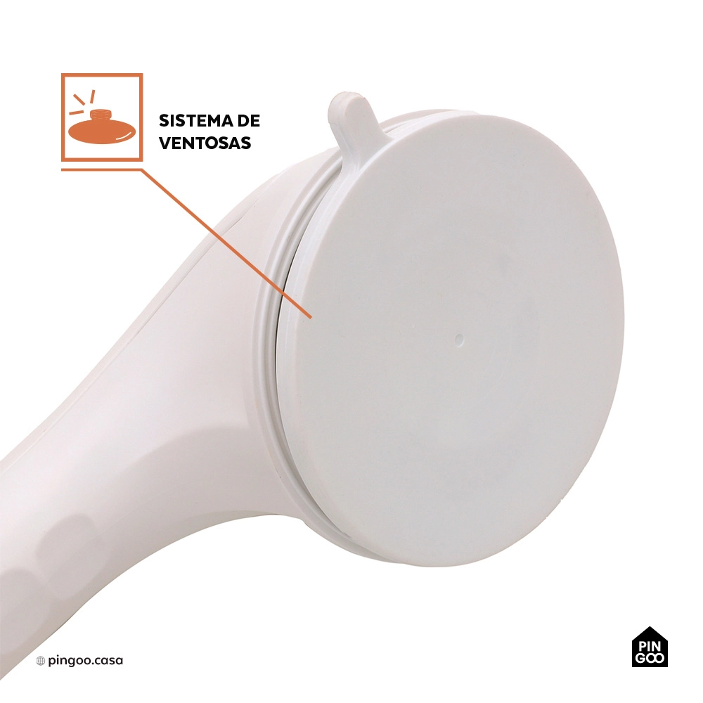 Barra de Apoio e Segurança com Ventosa 30 cm Jaru Pingoo.casa - Branco