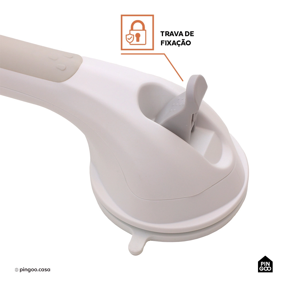 Barra de Apoio e Segurança com Ventosa 30 cm Jaru Pingoo.casa - Branco