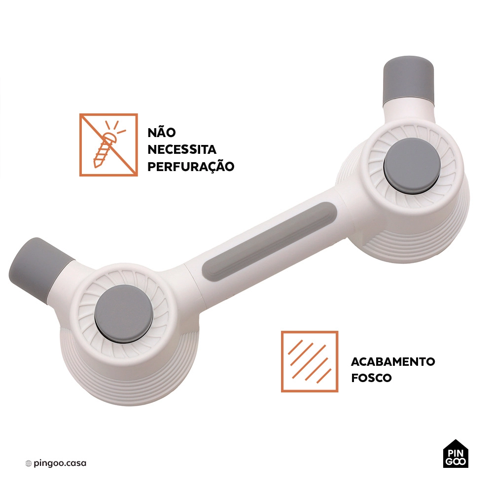 Barra de Apoio e Segurança com Ventosa 32 cm Jamari Pingoo.casa - Branco