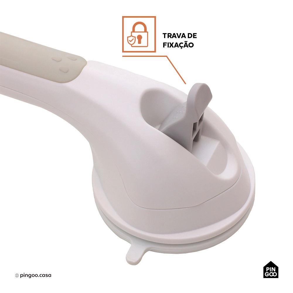 Barra de Apoio e Segurança com Ventosa 42 cm Jaru Pingoo.casa - Branco