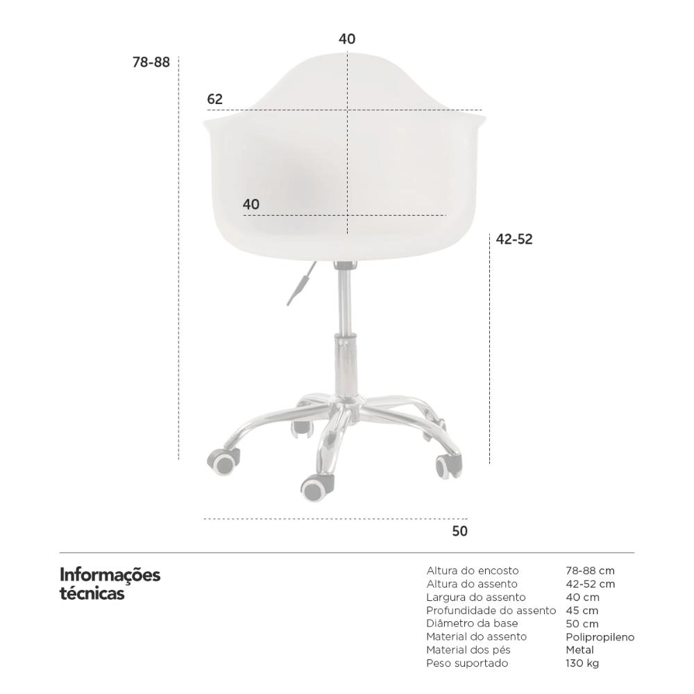 Cadeira com rodízios Eames Office com apoio de braços Marrom Cadeira com rodízios Eames Office com apoio de braços Marrom