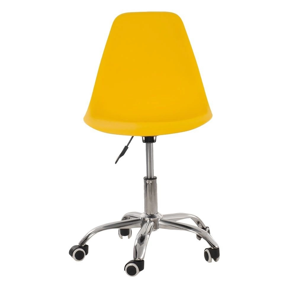 Cadeira com rodízios Eames Office escritório - Amarelo Cadeira com rodízios Eames Office escritório - Amarelo
