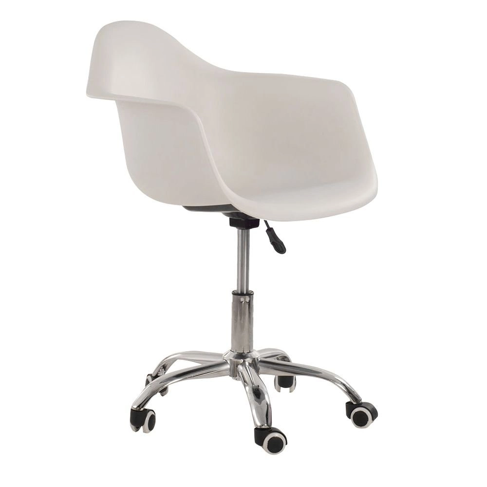 Cadeira com rodízios Eames Office escritório com apoio de braços - Branco Cadeira com rodízios Eames Office escritório com apoio de braços - Branco