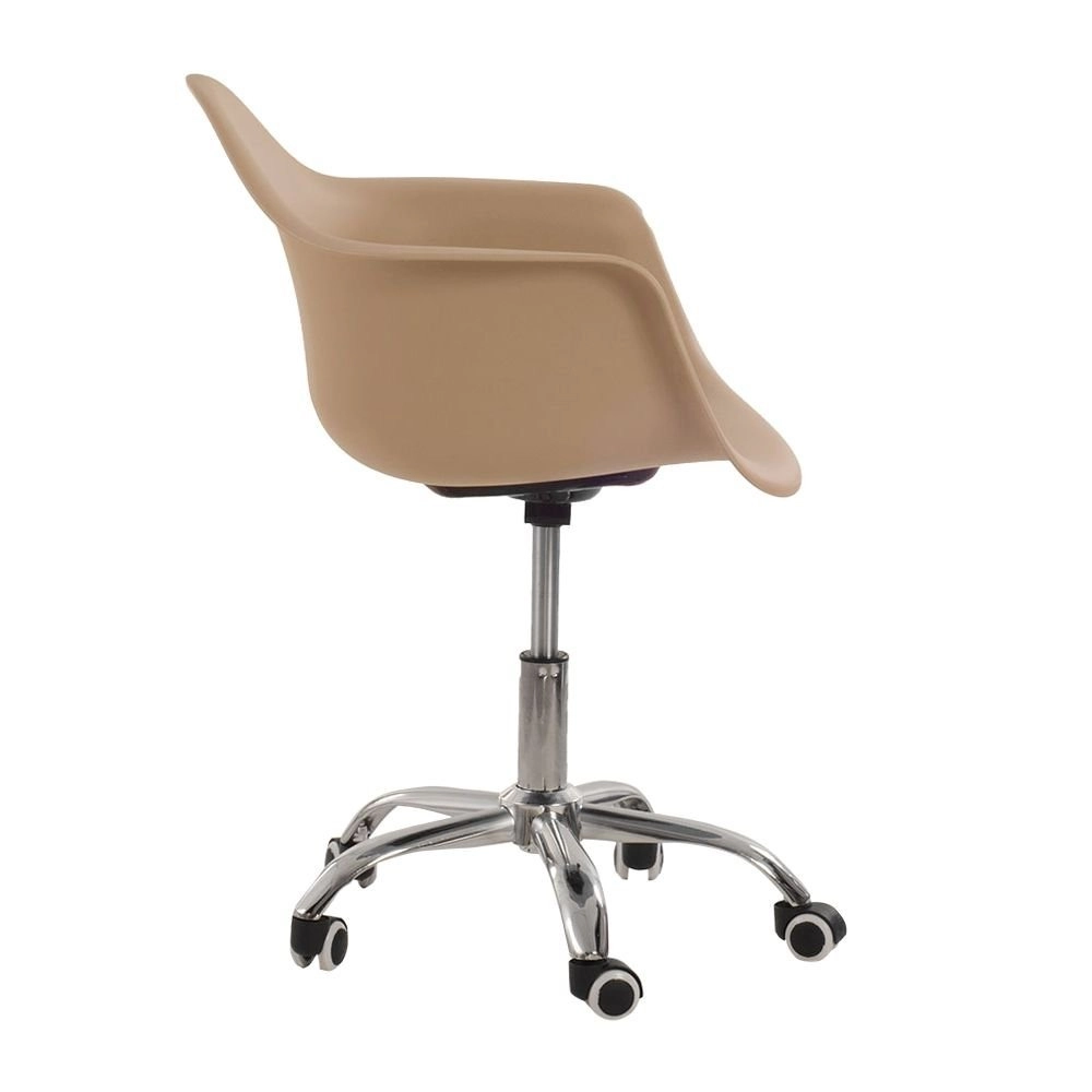 Cadeira com rodízios Eames Office escritório com apoio de braços - Nude