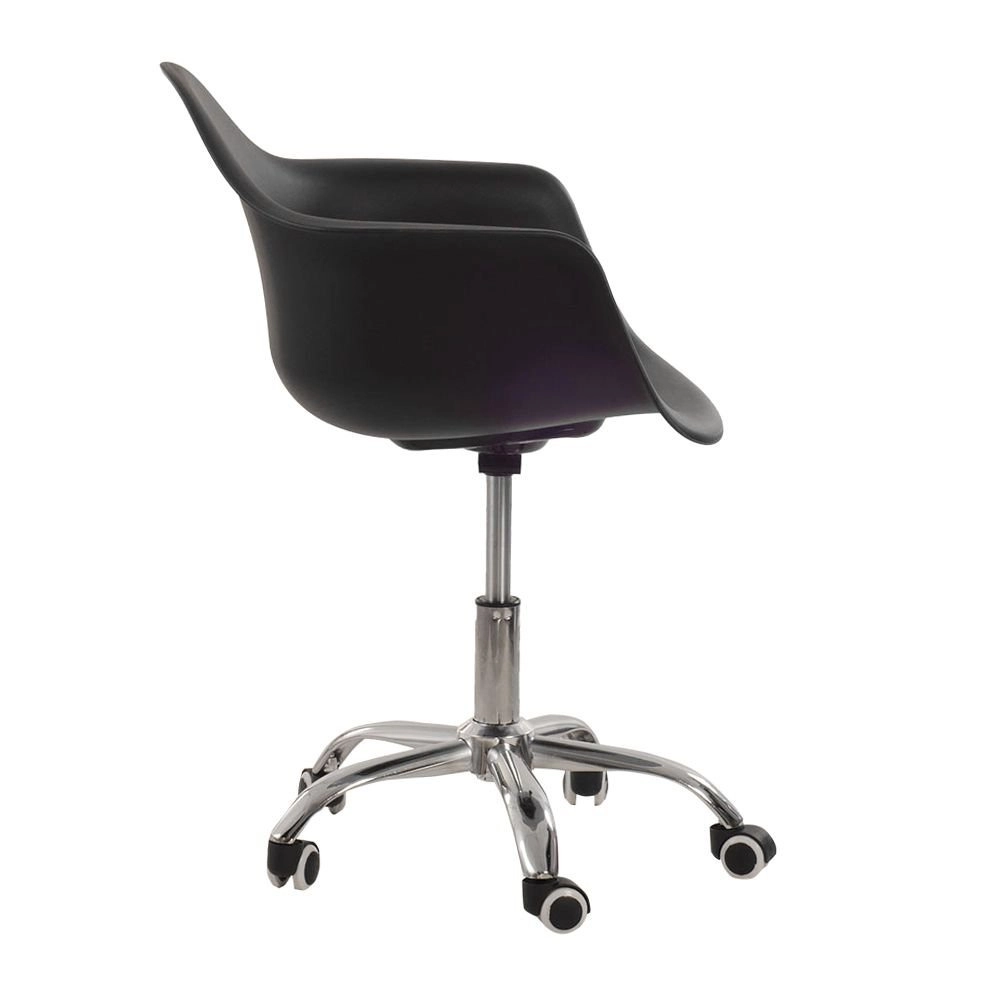 Cadeira com rodízios Eames Office escritório com apoio de braços - Preto