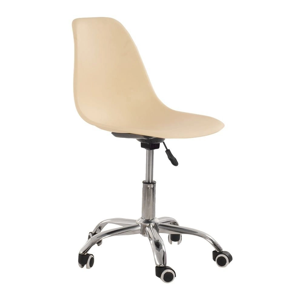 Cadeira com rodízios Eames Office escritório - Creme Cadeira com rodízios Eames Office escritório - Creme