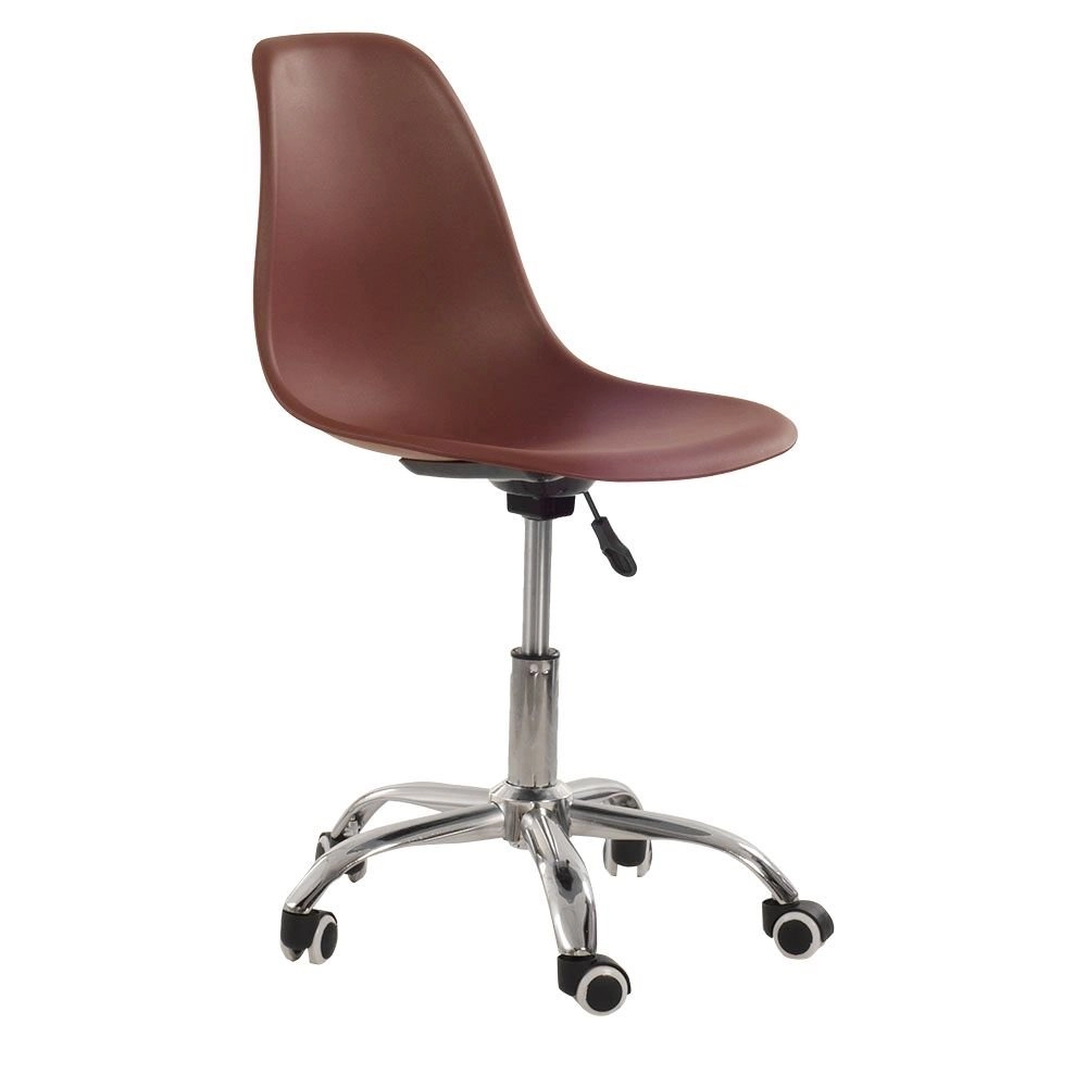 Cadeira com rodízios Eames Office escritório - Marrom Cadeira com rodízios Eames Office escritório - Marrom