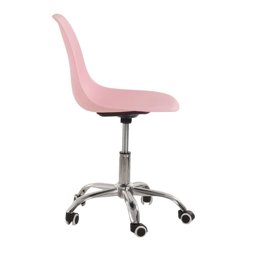 Cadeira com rodízios Eames Office escritório - Rosa Cadeira com rodízios Eames Office escritório - Rosa