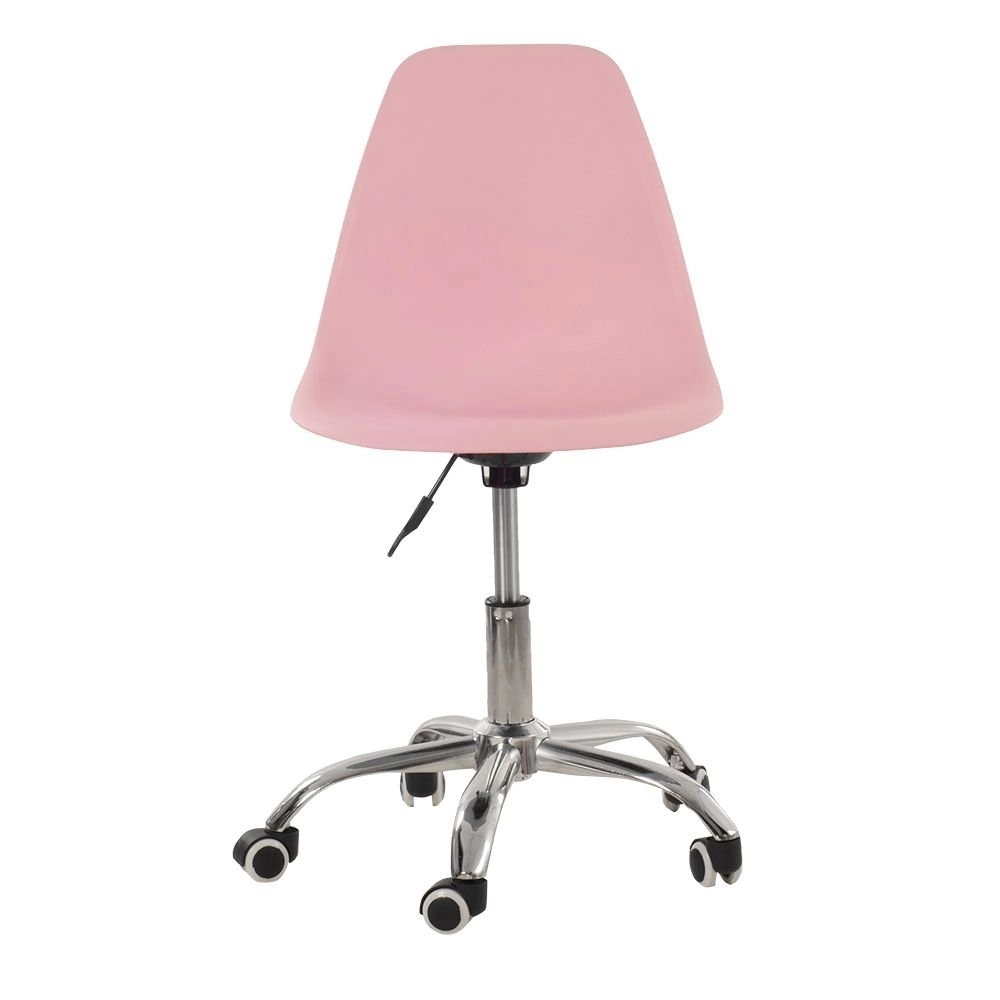 Cadeira com rodízios Eames Office escritório - Rosa Cadeira com rodízios Eames Office escritório - Rosa