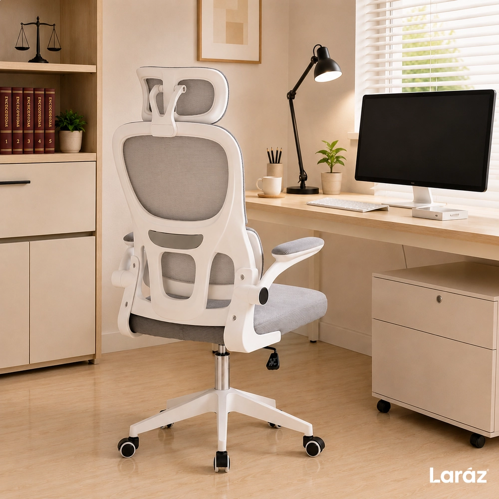 Cadeira de Escritório Presidente Genebra Mesh Ergonômica - Branco