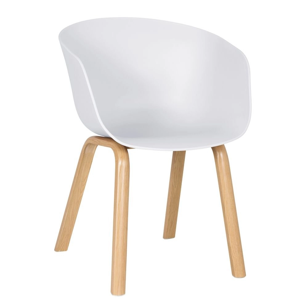 Cadeira de jantar Cassia com design moderno e assento confortável – Branco Cadeira de jantar Cassia com design moderno e assento confortável – Branco