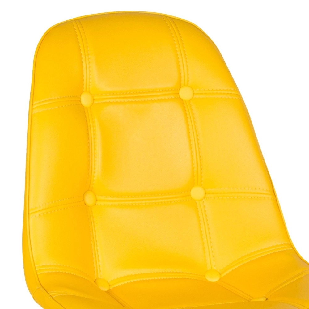 Cadeira de jantar Charles Eames Eiffel Botonê Estofada - Amarelo Cadeira de jantar Charles Eames Eiffel Botonê Estofada - Amarelo