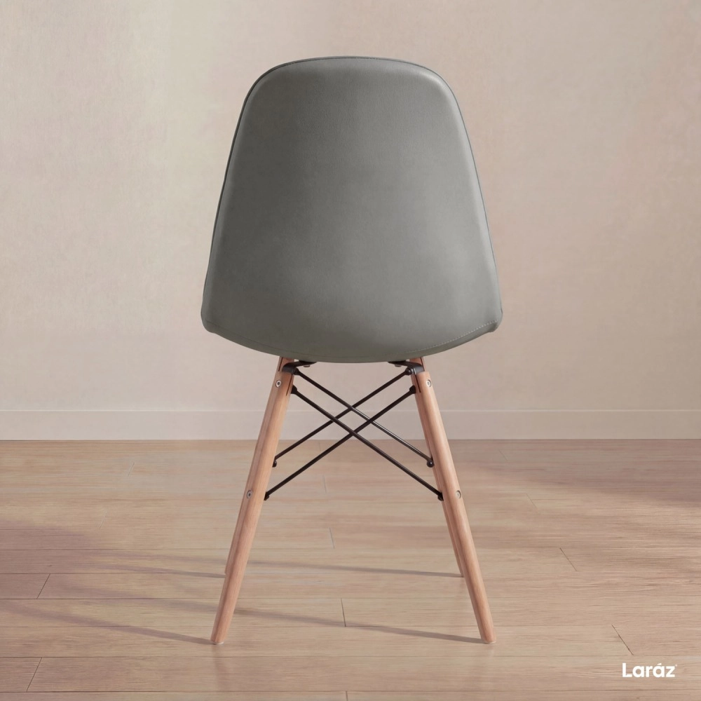 Cadeira de jantar Charles Eames Eiffel Botonê Estofada - Cinza