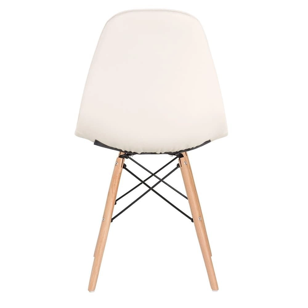 Cadeira de jantar Charles Eames Eiffel Botonê Estofada - Creme Cadeira de jantar Charles Eames Eiffel Botonê Estofada - Creme