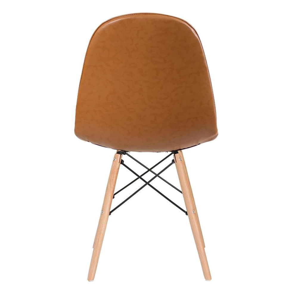 Cadeira de jantar Charles Eames Eiffel Botonê Estofada - Marrom caramelo Cadeira de jantar Charles Eames Eiffel Botonê Estofada - Marrom caramelo
