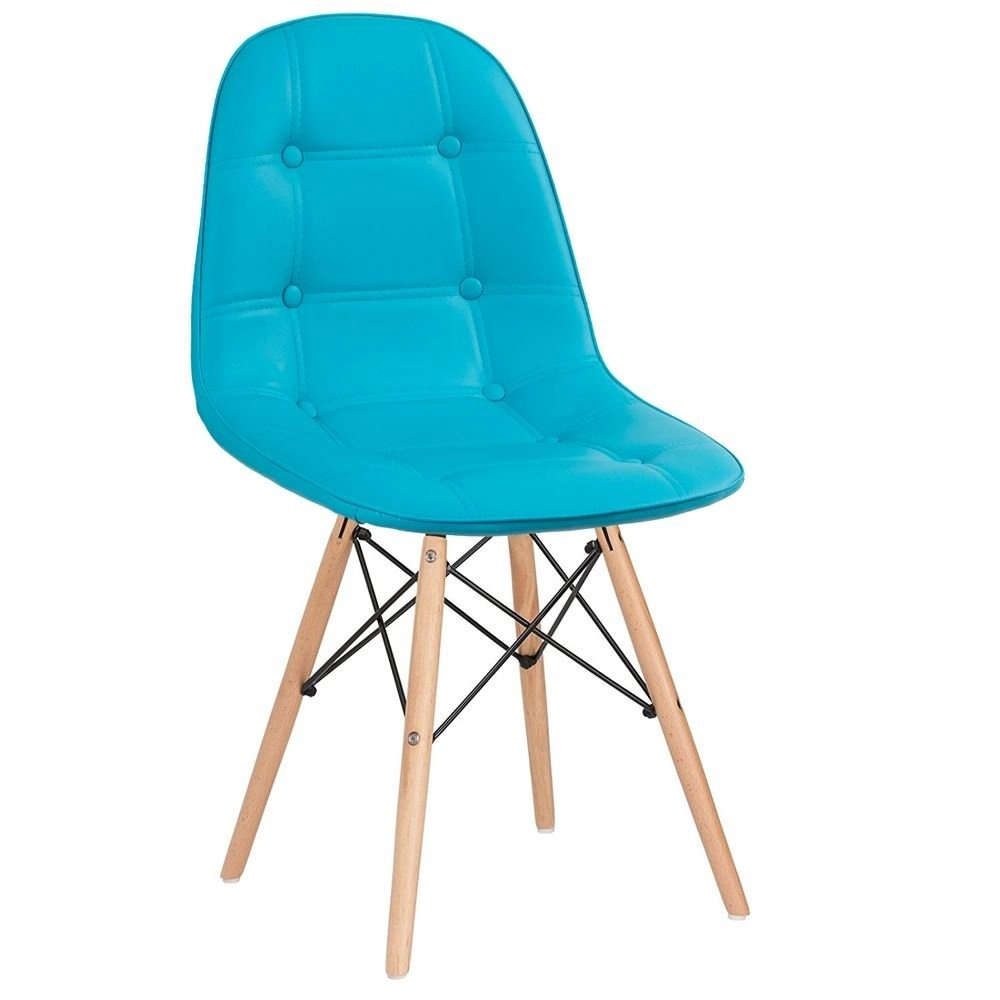 Cadeira de jantar Charles Eames Eiffel Botonê Estofada - Tiffany