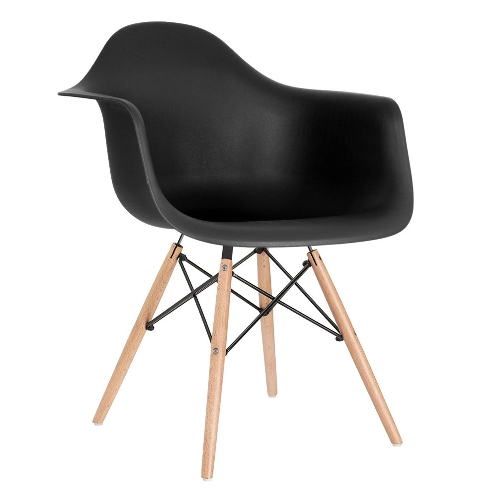 Cadeira de jantar Charles Eames Eiffel DAW em Polipropileno - Preto Cadeira de jantar Charles Eames Eiffel DAW em Polipropileno - Preto