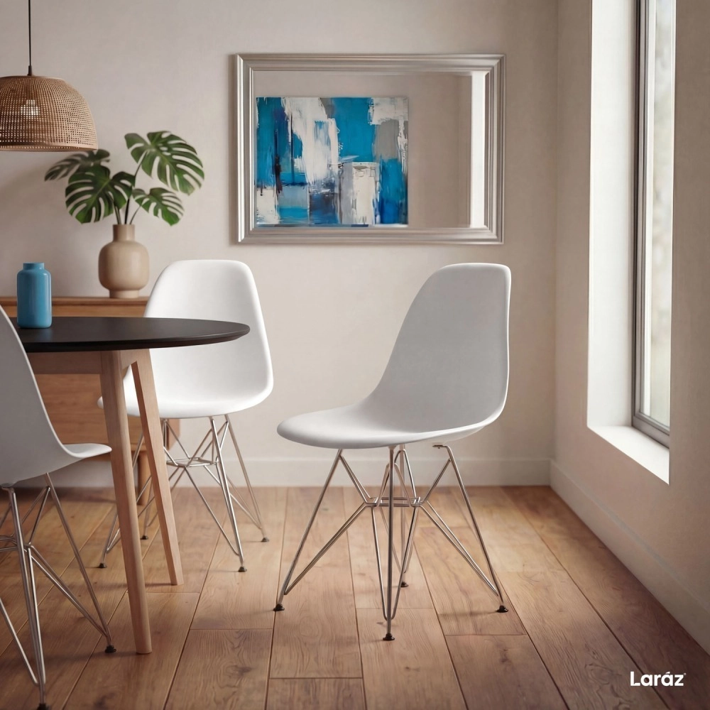 Cadeira de jantar Charles Eames Eiffel DKR em Polipropileno - Branco Cadeira de jantar Charles Eames Eiffel DKR em Polipropileno - Branco