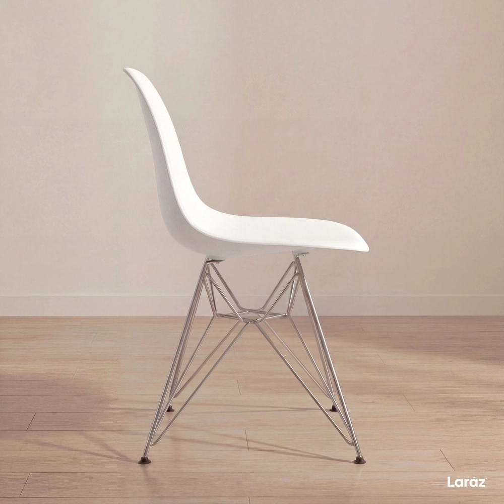 Cadeira de jantar Charles Eames Eiffel DKR em Polipropileno - Branco Cadeira de jantar Charles Eames Eiffel DKR em Polipropileno - Branco