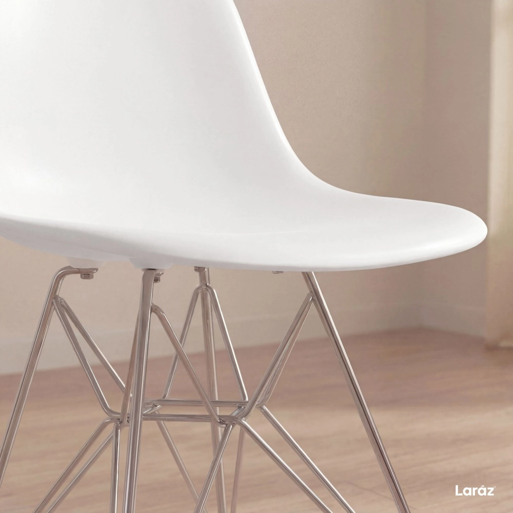 Cadeira de jantar Charles Eames Eiffel DKR em Polipropileno - Branco Cadeira de jantar Charles Eames Eiffel DKR em Polipropileno - Branco
