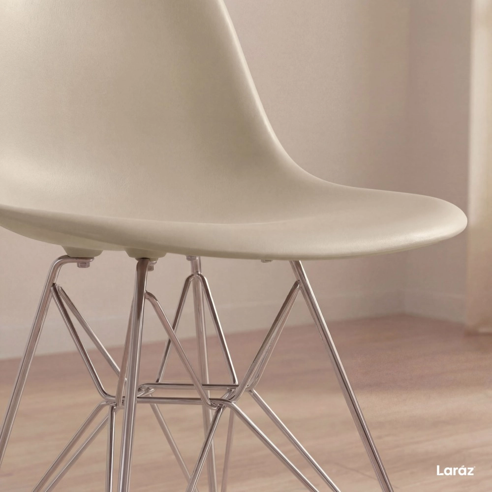 Cadeira de jantar Charles Eames Eiffel DKR em Polipropileno - Nude Cadeira de jantar Charles Eames Eiffel DKR em Polipropileno - Nude