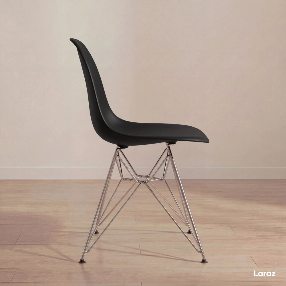 Cadeira de jantar Charles Eames Eiffel DKR em Polipropileno - Preto Cadeira de jantar Charles Eames Eiffel DKR em Polipropileno - Preto