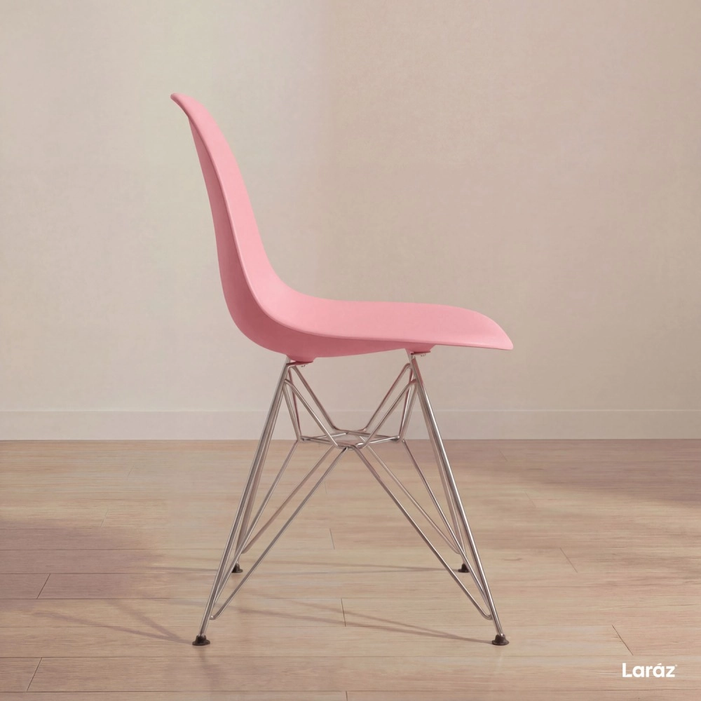 Cadeira de jantar Charles Eames Eiffel DKR em Polipropileno - Rosa claro Cadeira de jantar Charles Eames Eiffel DKR em Polipropileno - Rosa claro