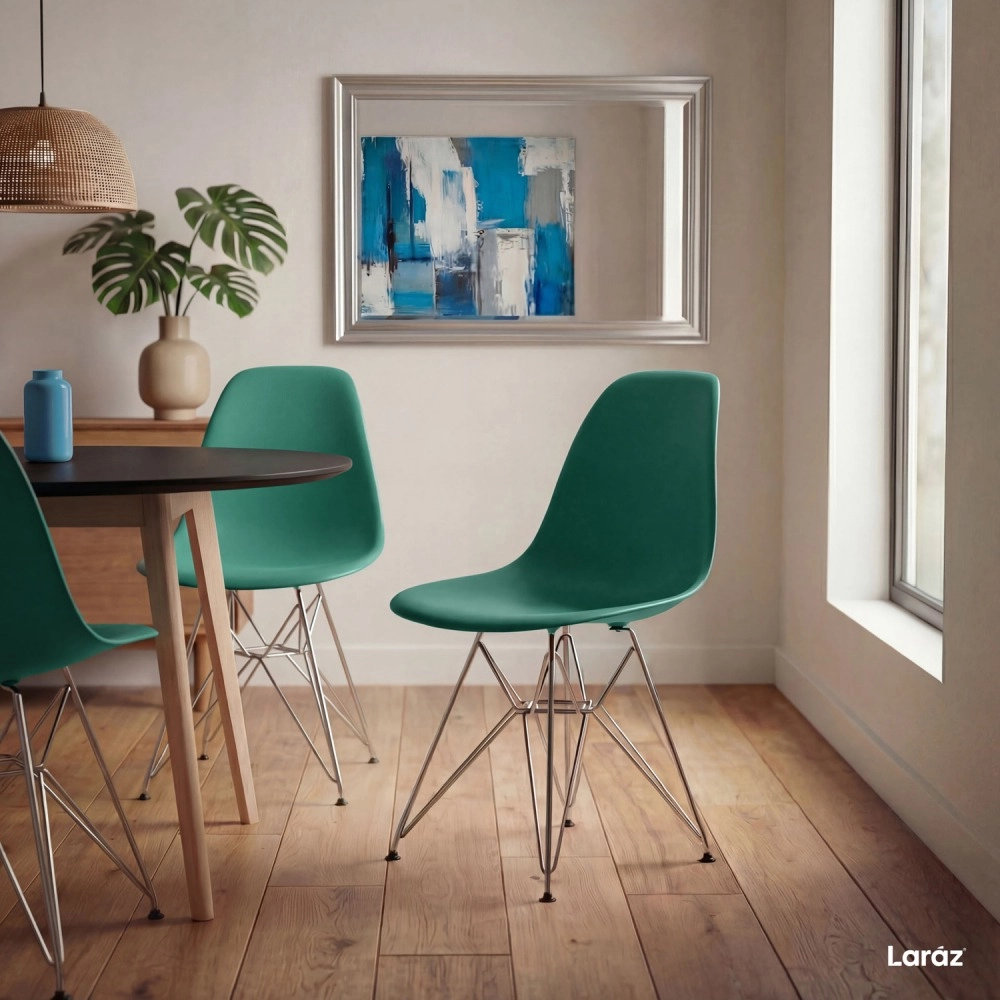 Cadeira de jantar Charles Eames Eiffel DKR em Polipropileno - Verde escuro Cadeira de jantar Charles Eames Eiffel DKR em Polipropileno - Verde escuro