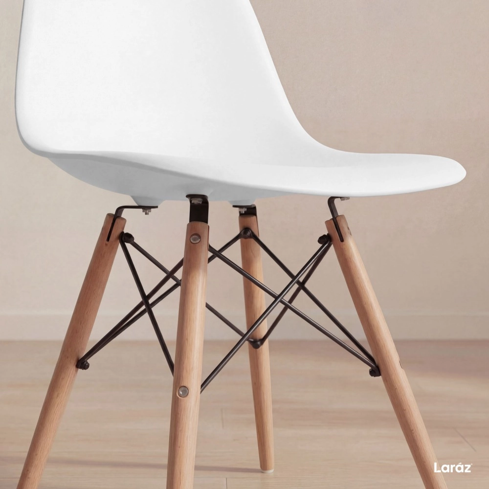 Cadeira de jantar Charles Eames Eiffel DSW em Polipropileno - Branco Cadeira de jantar Charles Eames Eiffel DSW em Polipropileno - Branco