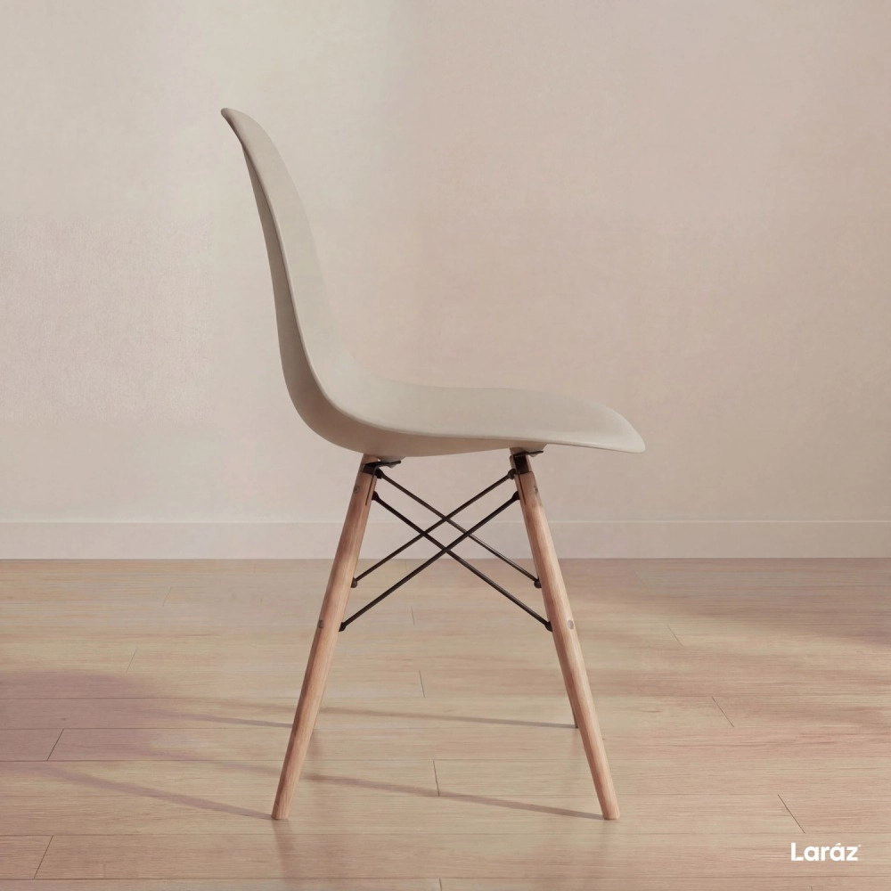 Cadeira de jantar Charles Eames Eiffel DSW em Polipropileno - Nude Cadeira de jantar Charles Eames Eiffel DSW em Polipropileno - Nude
