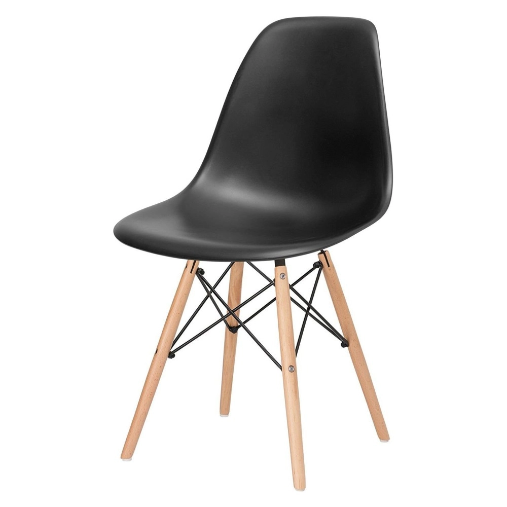 Cadeira de jantar Charles Eames Eiffel DSW em Polipropileno - Preto Cadeira de jantar Charles Eames Eiffel DSW em Polipropileno - Preto
