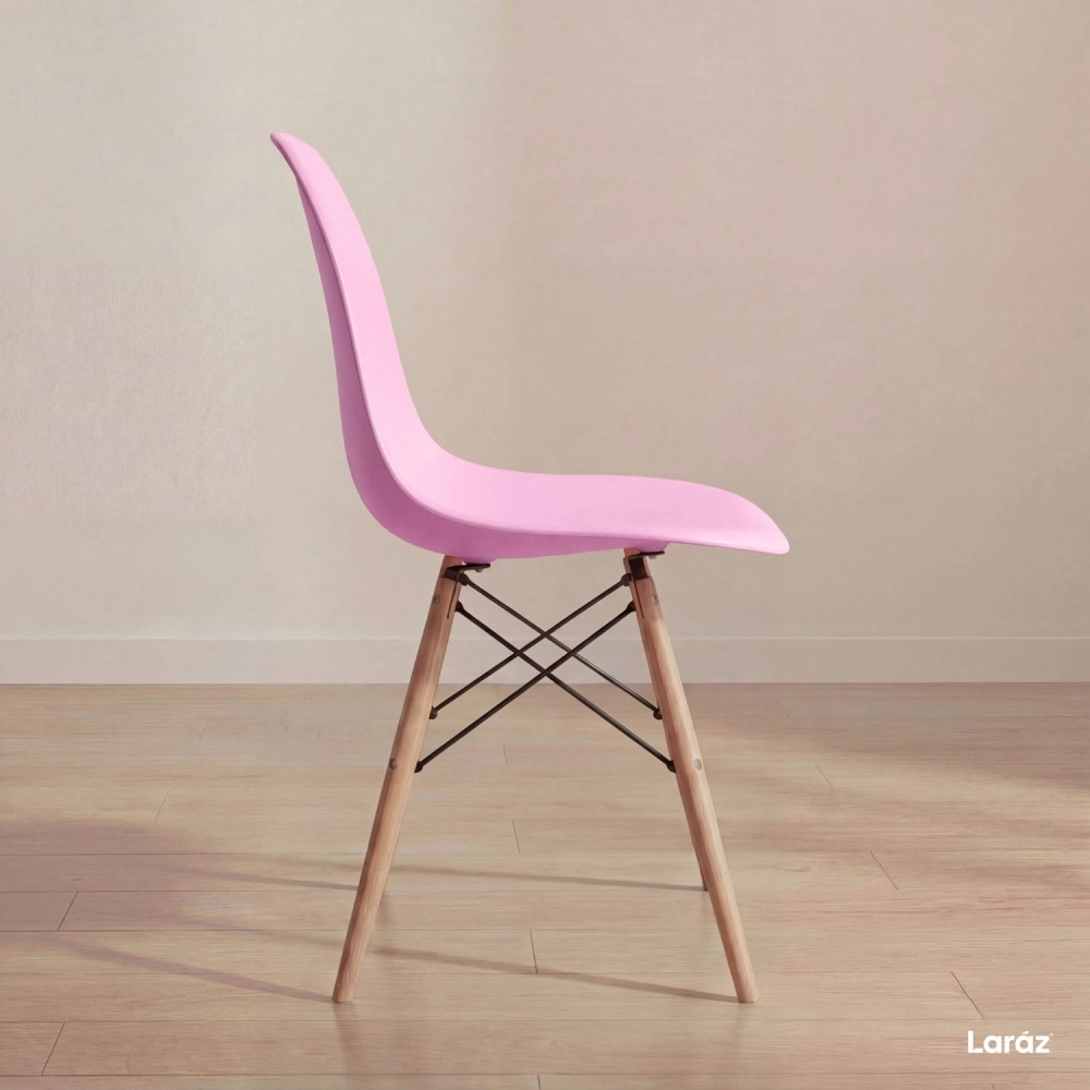 Cadeira de jantar Charles Eames Eiffel DSW em Polipropileno - Rosa claro Cadeira de jantar Charles Eames Eiffel DSW em Polipropileno - Rosa claro