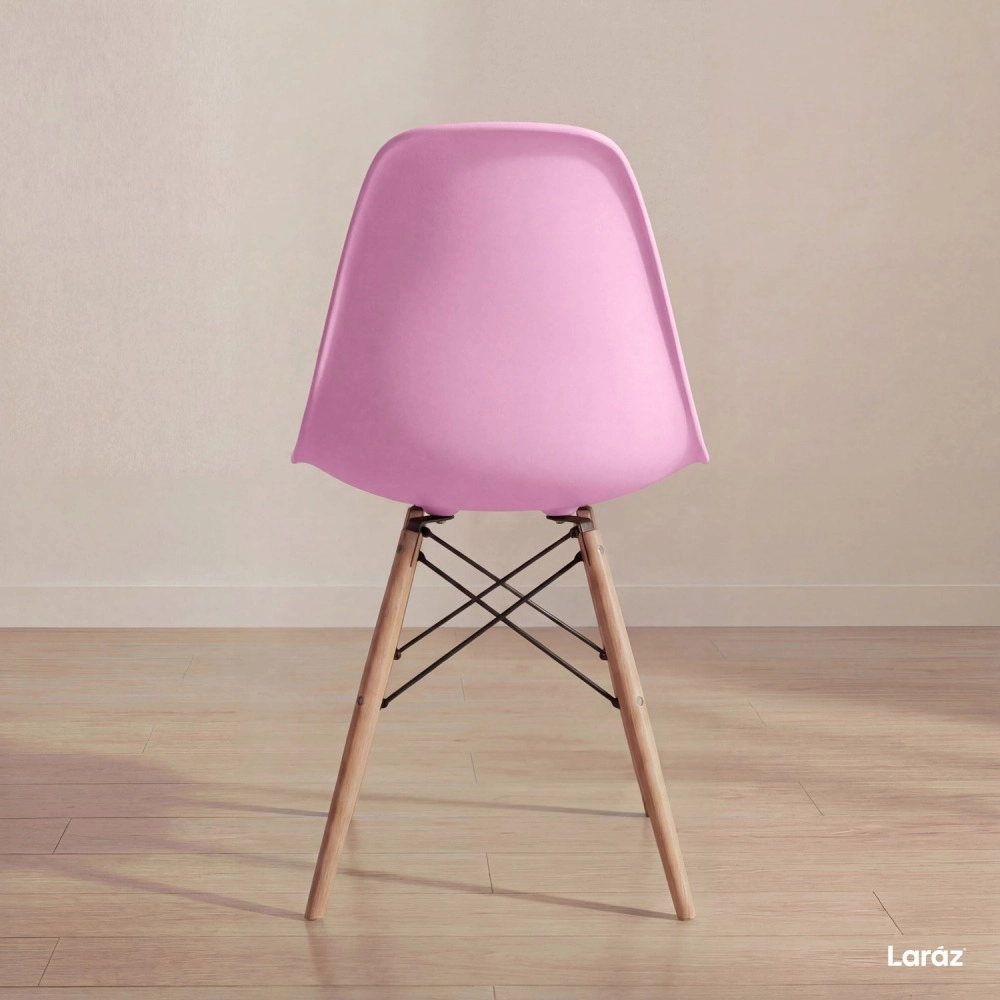 Cadeira de jantar Charles Eames Eiffel DSW em Polipropileno - Rosa claro Cadeira de jantar Charles Eames Eiffel DSW em Polipropileno - Rosa claro