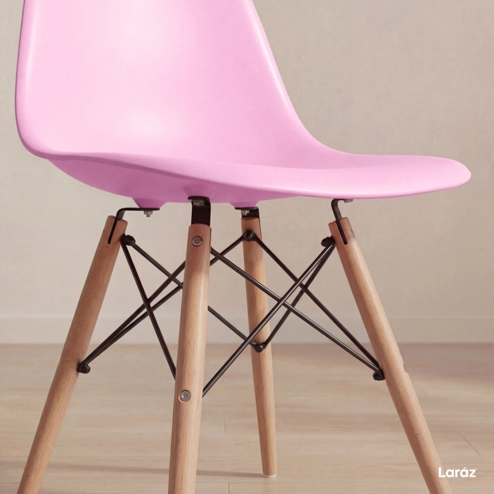 Cadeira de jantar Charles Eames Eiffel DSW em Polipropileno - Rosa claro Cadeira de jantar Charles Eames Eiffel DSW em Polipropileno - Rosa claro