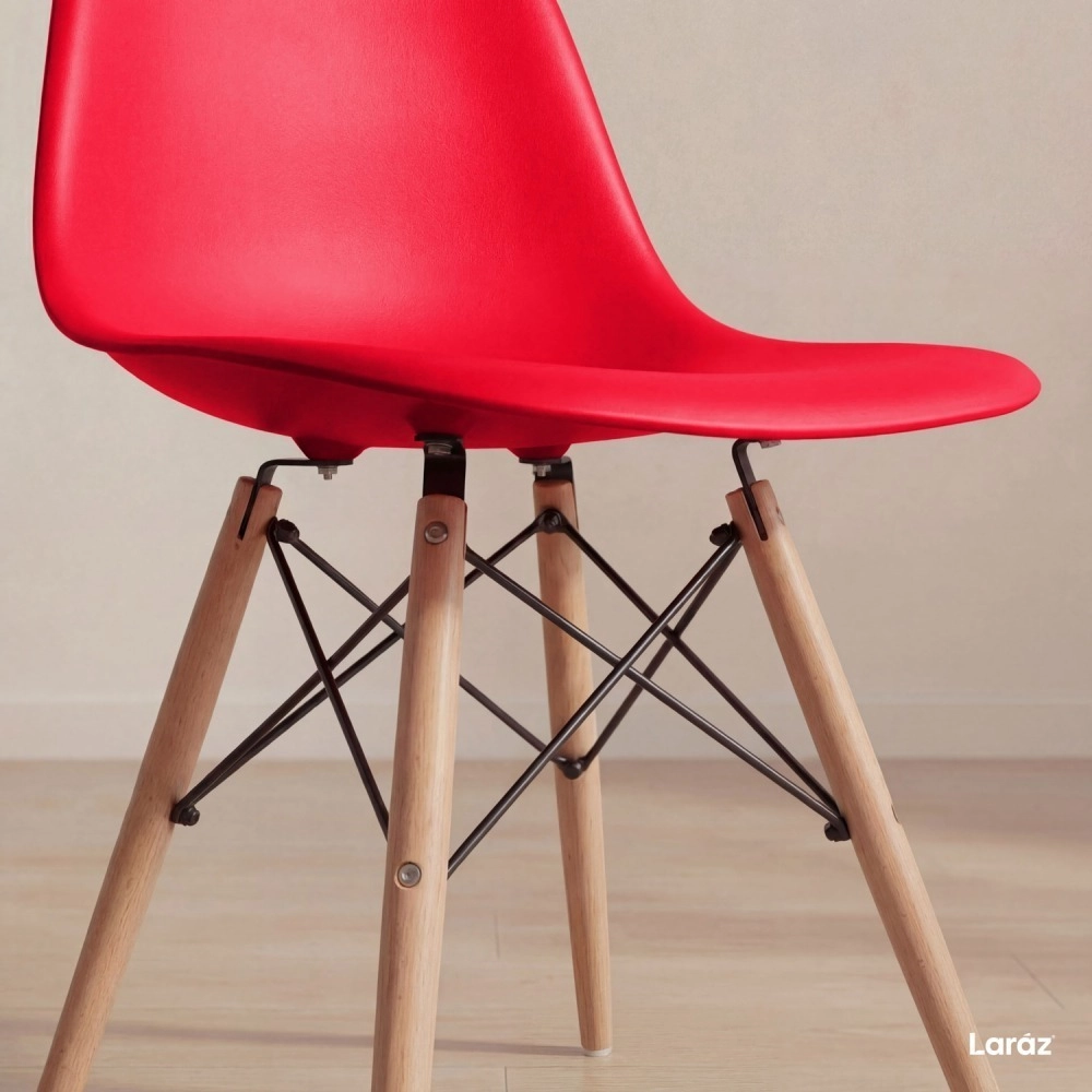 Cadeira de jantar Charles Eames Eiffel DSW em Polipropileno - Vermelho Cadeira de jantar Charles Eames Eiffel DSW em Polipropileno - Vermelho