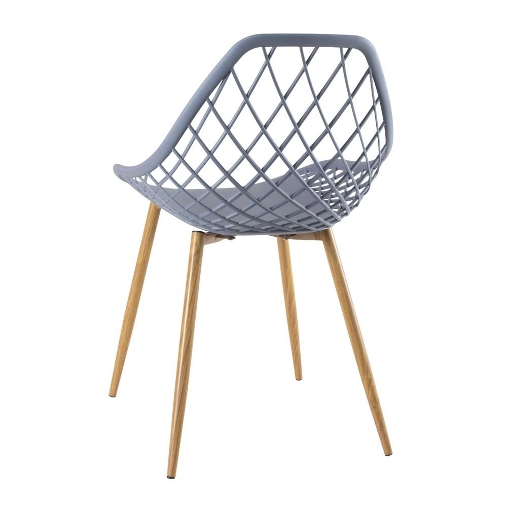 Cadeira de jantar Clarice Cloe com design contemporâneo - Cinza