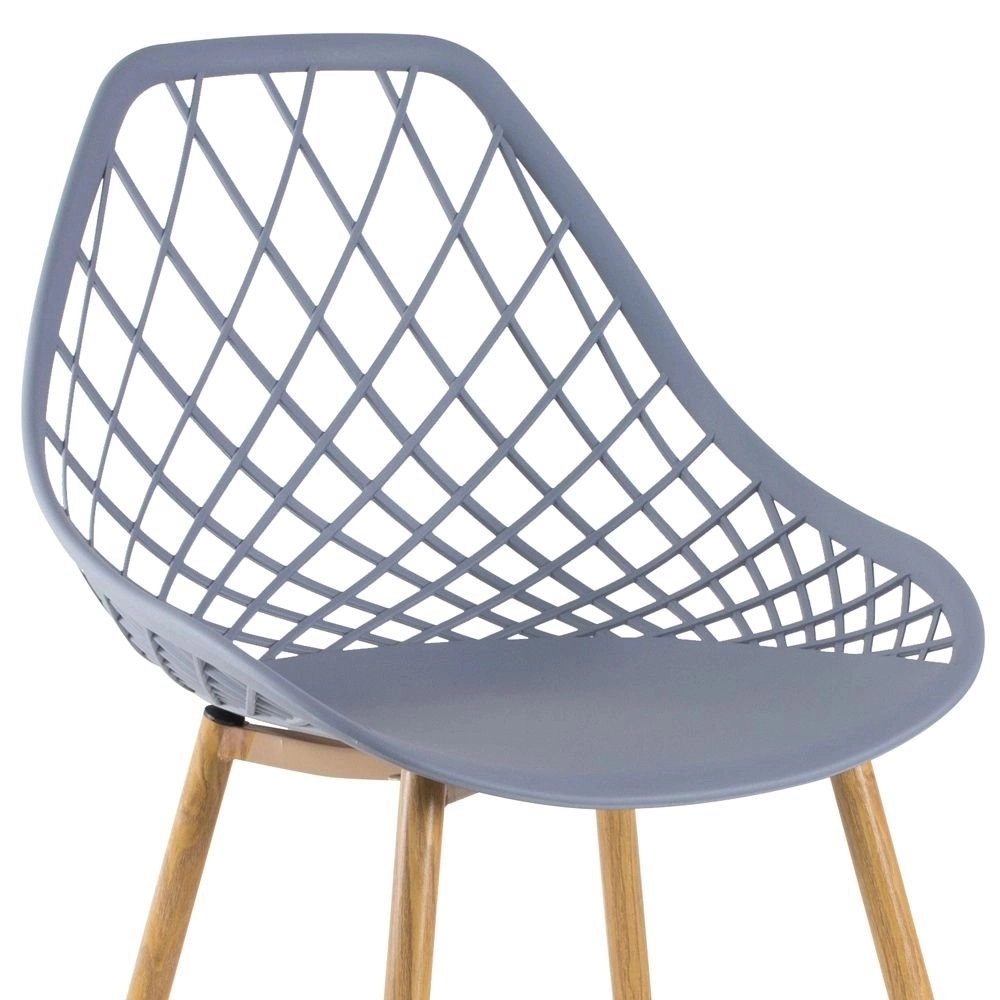 Cadeira de jantar Clarice Cloe com design contemporâneo - Cinza